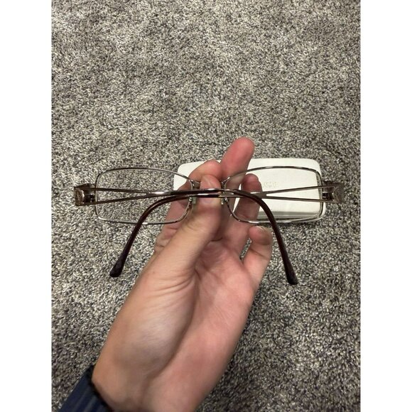 Versace Rectangle Chrome Crystals Eyeglasses Frame - Picture 3 of 4
